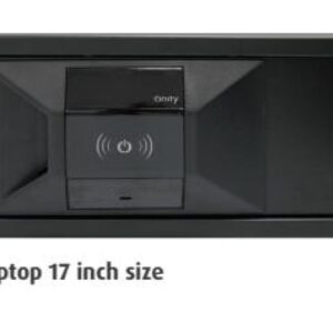 Onity OS700 contactless RFID hotel in-room safe, black, front-opening drawer sized for a 17-inch laptop