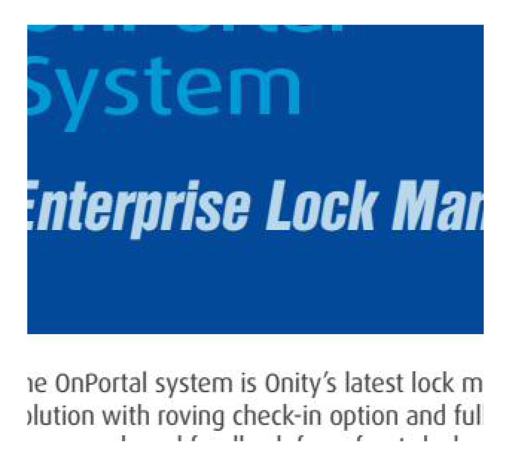 Onity Trillium one-piece RFID hotel guestroom lock with lever handle